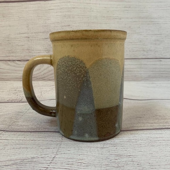 Pottery Mug in Cream Brown and Blue-ish Grey - Picture 2 of 6